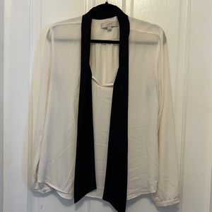 Ann Taylor LOFT Tie-Neck Long Sleeve Blouse